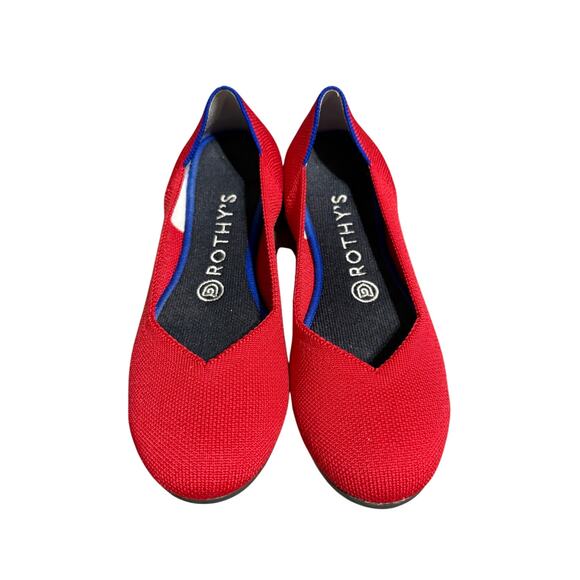 Rothy’s Scooter Red Knit Ballet Flats Round Toe Size 7 The Point Formal Comfy - Picture 1 of 5